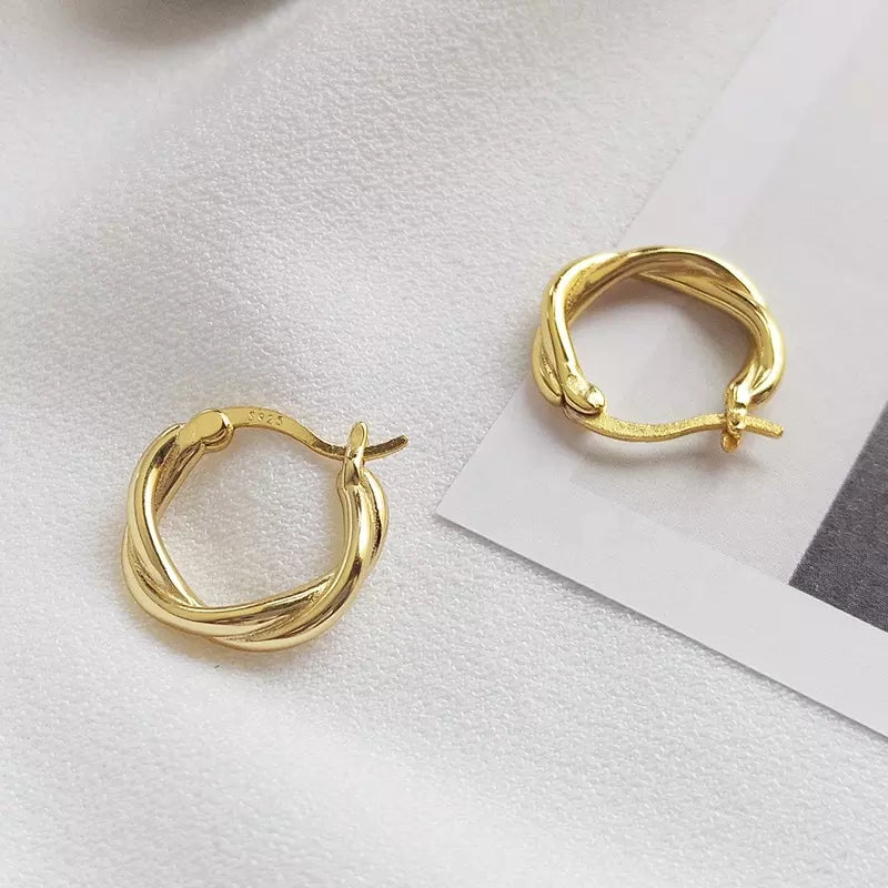 Fine Twisted Circle Hoop Earrings