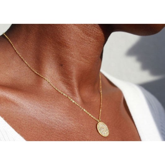 Sun Pendant - gold plated sterling silver - 18" ECO Chain Necklace
