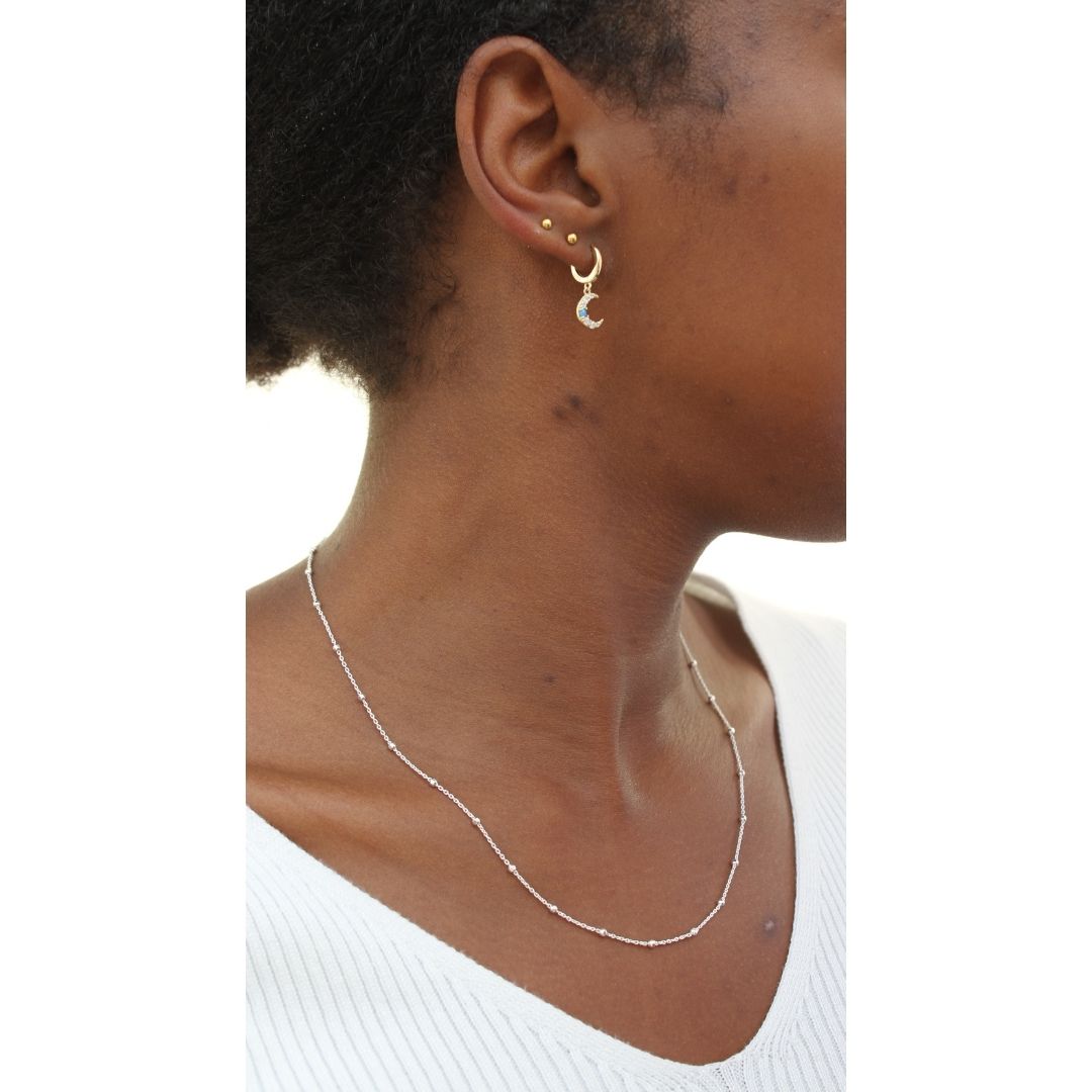 Fine Beaded - Sterling silver. 18" ECO Chain Necklace