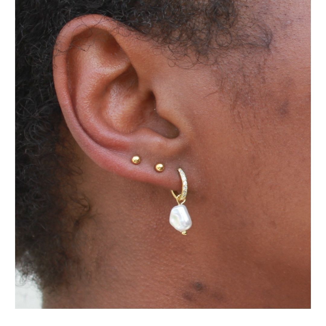 Pave Pearl Drop Earrings