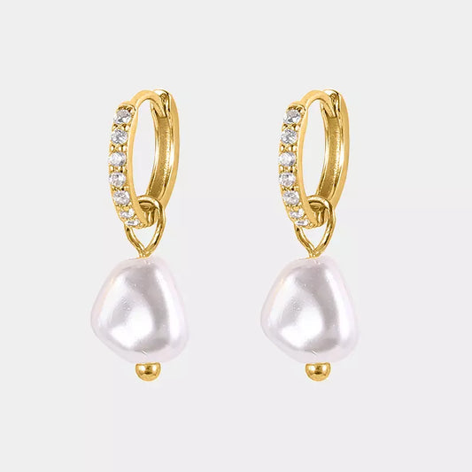Pave Pearl Drop Earrings