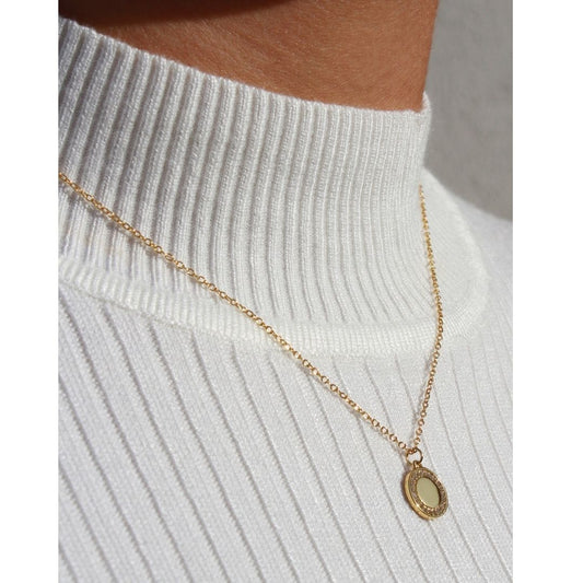 Halo pendant - gold plated - sterling silver - 18" ECO Chain Necklace