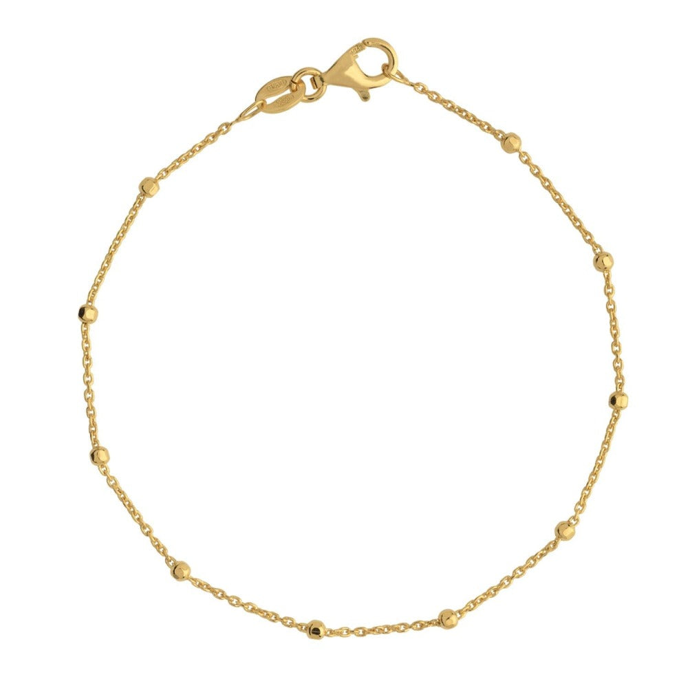 Fine Beaded - Gold Plated - sterling silver. 18" ECO Chain Necklace
