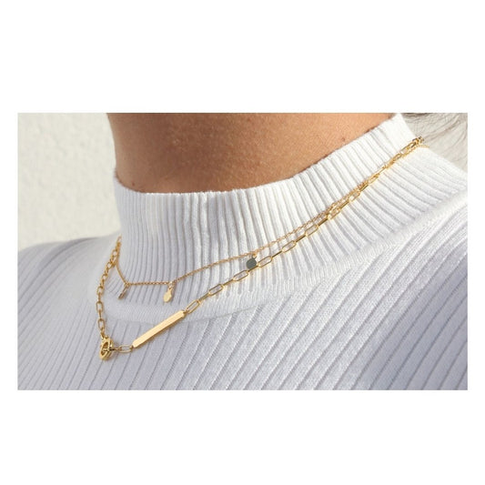 Plate paperclip- gold plated sterling silver - 18" ECO Chain Necklace