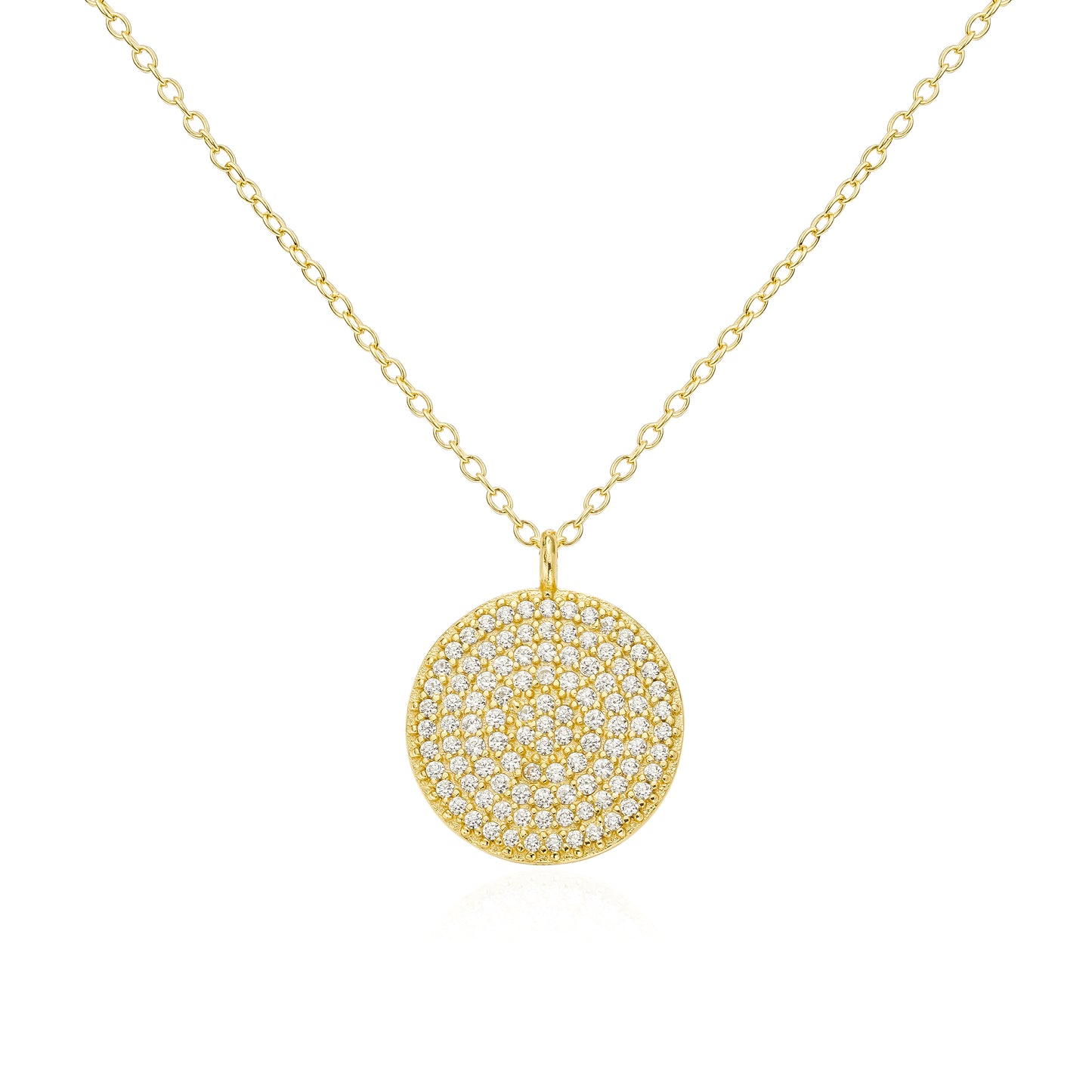 Sun Pendant - gold plated sterling silver - 18" ECO Chain Necklace