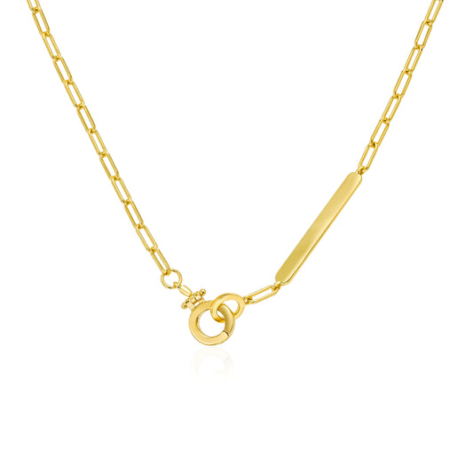 Plate paperclip- gold plated sterling silver - 18" ECO Chain Necklace