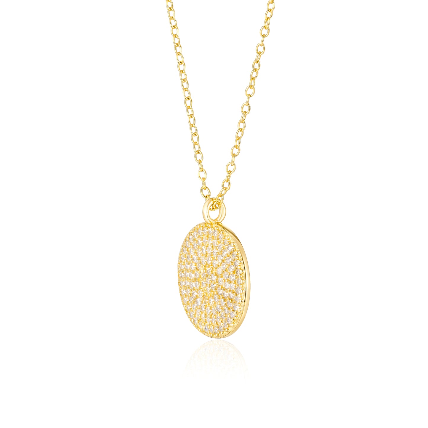 Sun Pendant - gold plated sterling silver - 18" ECO Chain Necklace